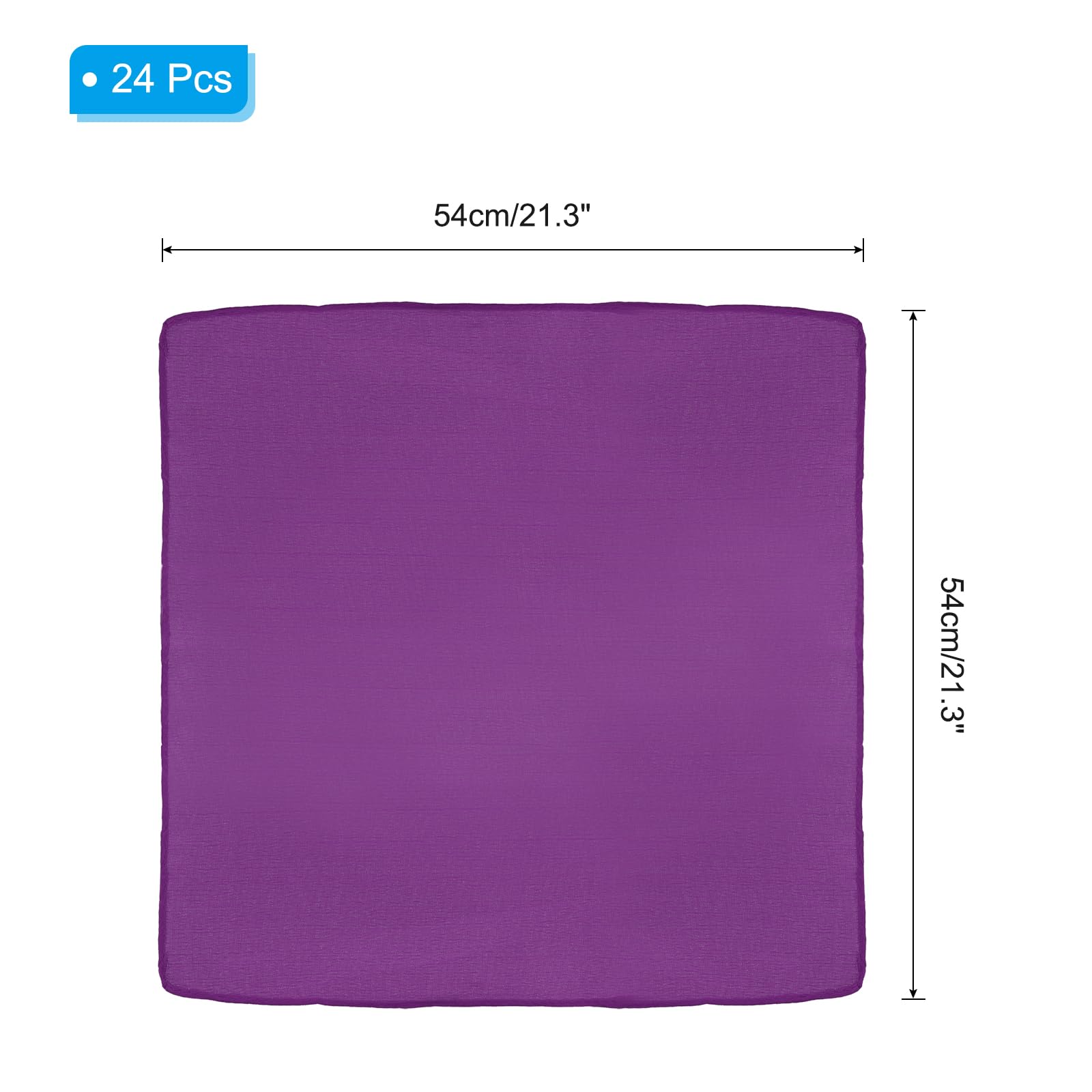 PATIKIL Bandane grandi in tinta unita, 53,3 x 53,3 cm, confezione da 24, bandane multifunzionali, per donne e uomini, viola scuro