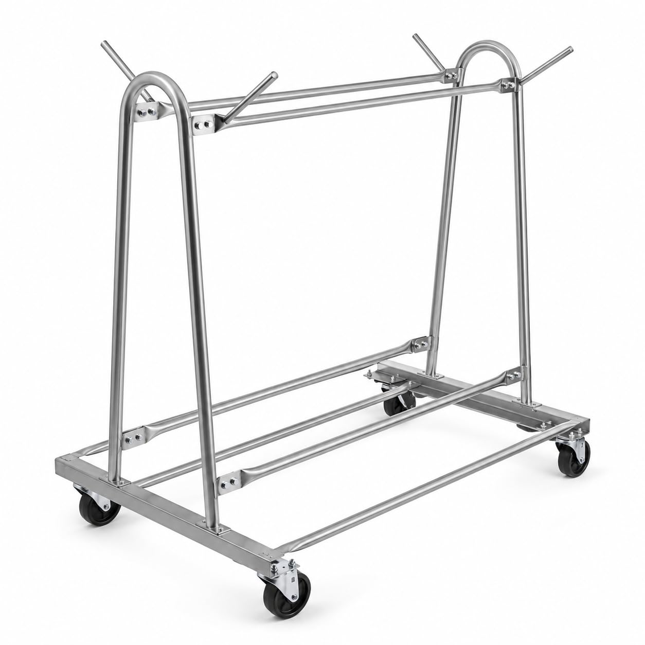 Commercial Mat Transport Cart with Casters by Glownary – Silver, Model 6006477kd