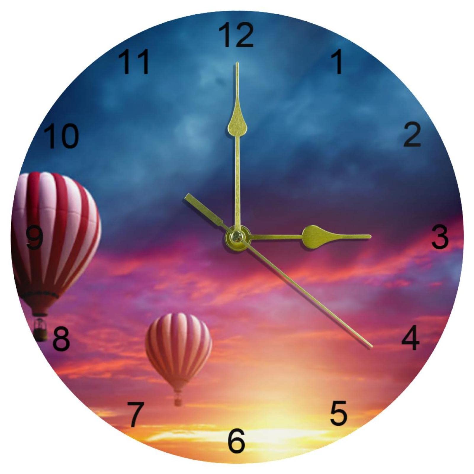 Grande horloge murale multicolore ronde 25,4 cm facile à lire pour maison
