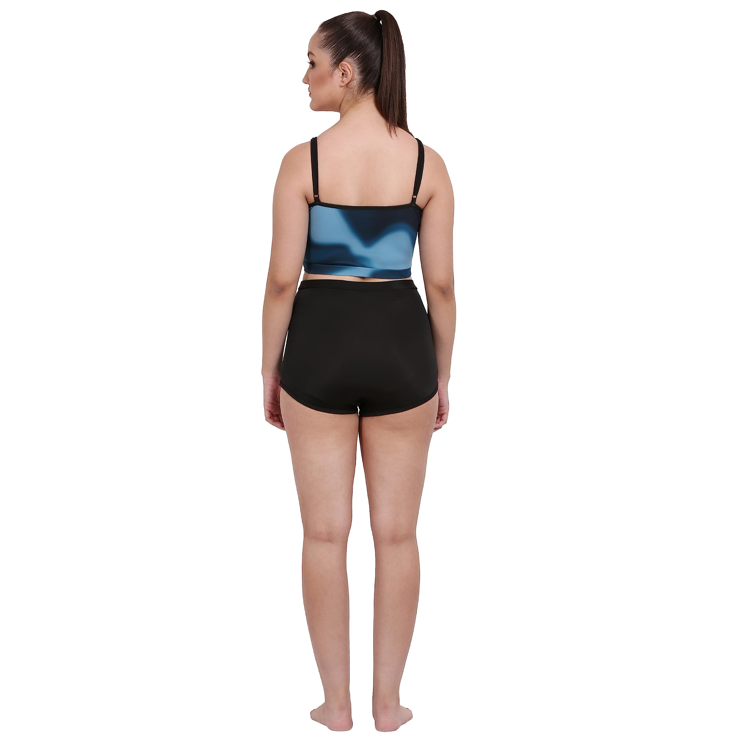 WAVEMAX Padded Printed Blue Colour Two Piece Tankini/Swimsuit/Beachwear for Women and Girls (80% Nylon and 20% Spandex) (Comfort Fit) 3