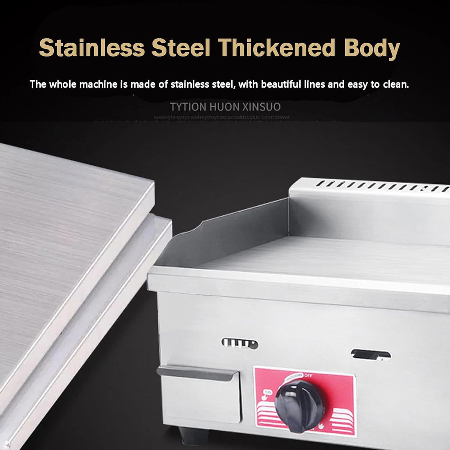 Countertop Commercial Gas Griddle - Adjustable Temperature Flat Top Fry Pan for Outdoor Catering - Kitchen LPG Gas Grill