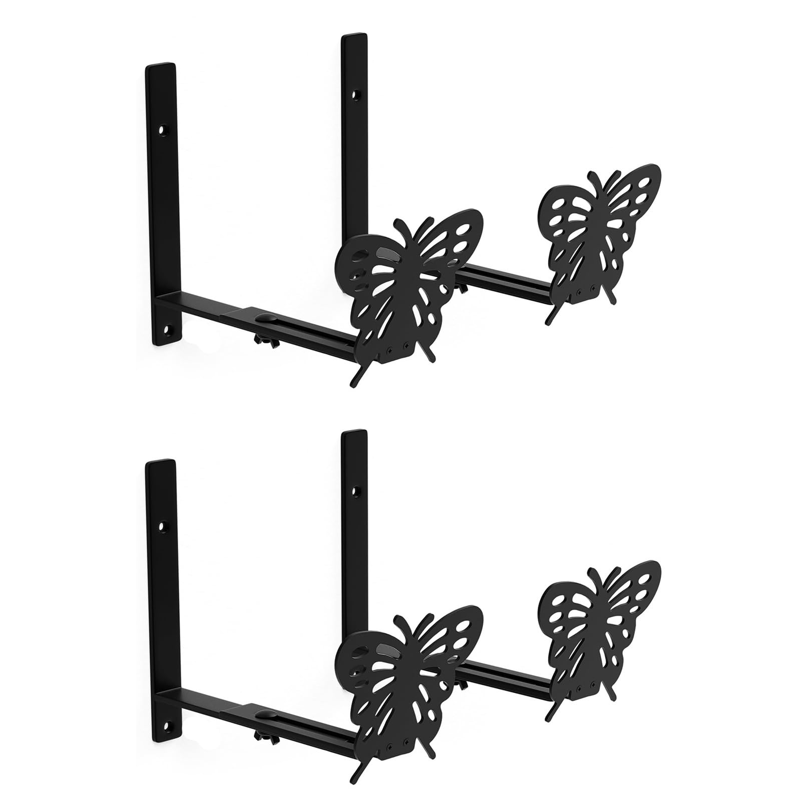 Hsioluted 4Pcs Stylish Butterfly Design Flower Stand Hook For Balcony Plant Holder Adjustable Sturdy Carbon Steel Construction Stylish Butterfly Design Flower Stand Hook For Balcony Plant Holder Adjustable Sturdy