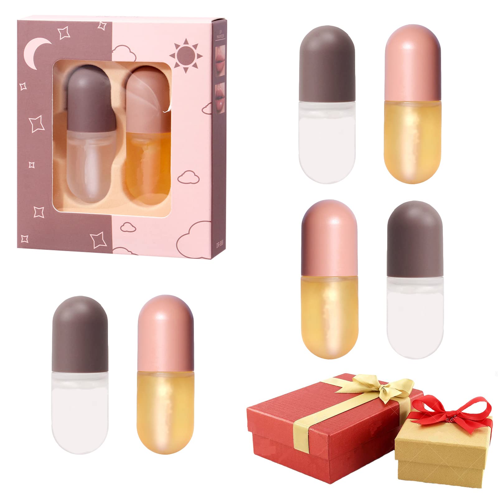 Syrup Cosmetics Lip Plumper, Syrup Day and Night Lip Plumper, Plant Extracts Plumping Lip Serum, Natural Lip Plumper and Lip Care Serum for Women and Girls (3sets)