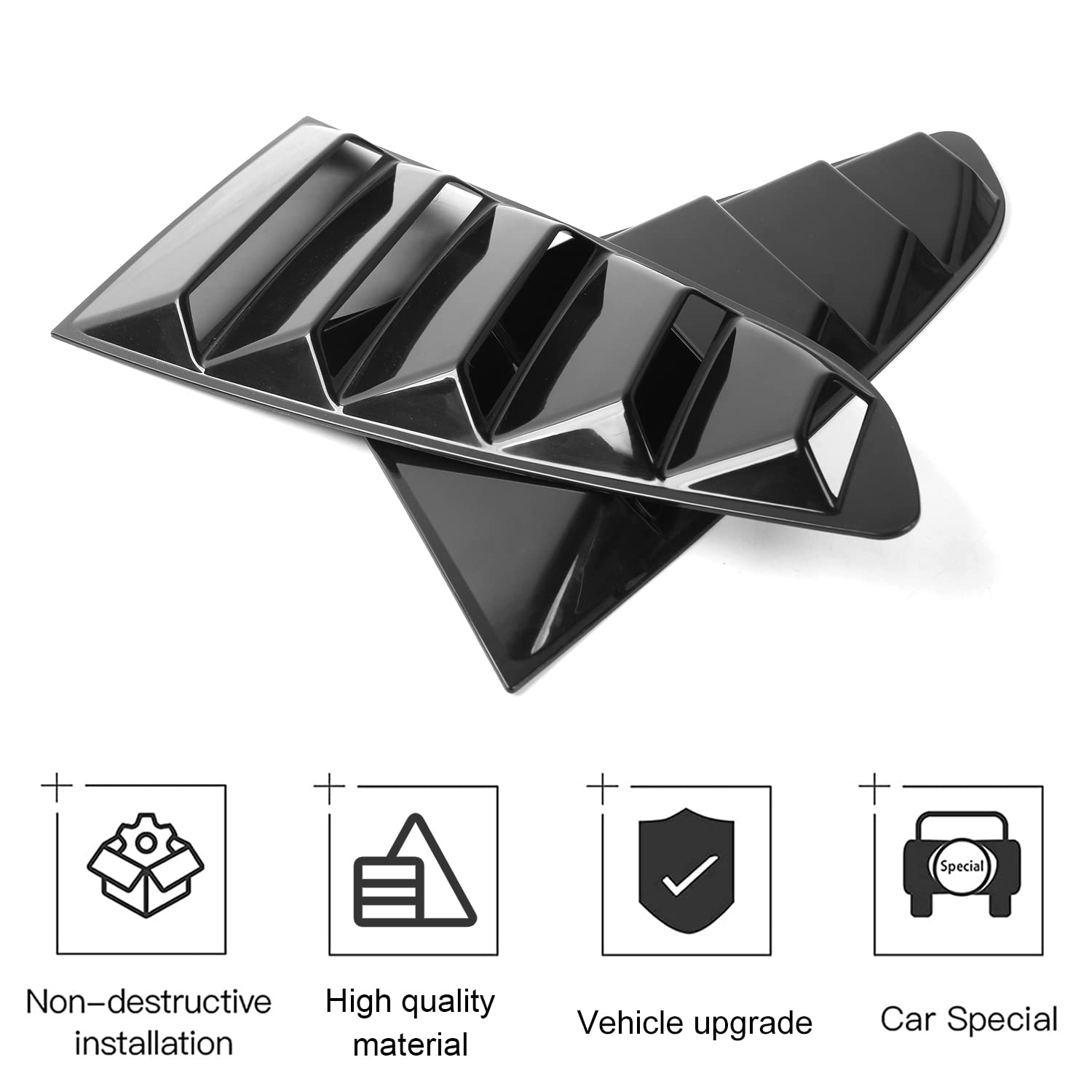 CheroCar Rear Quarter Side Window Scoop Louvers Sun Shade Cover - View #11