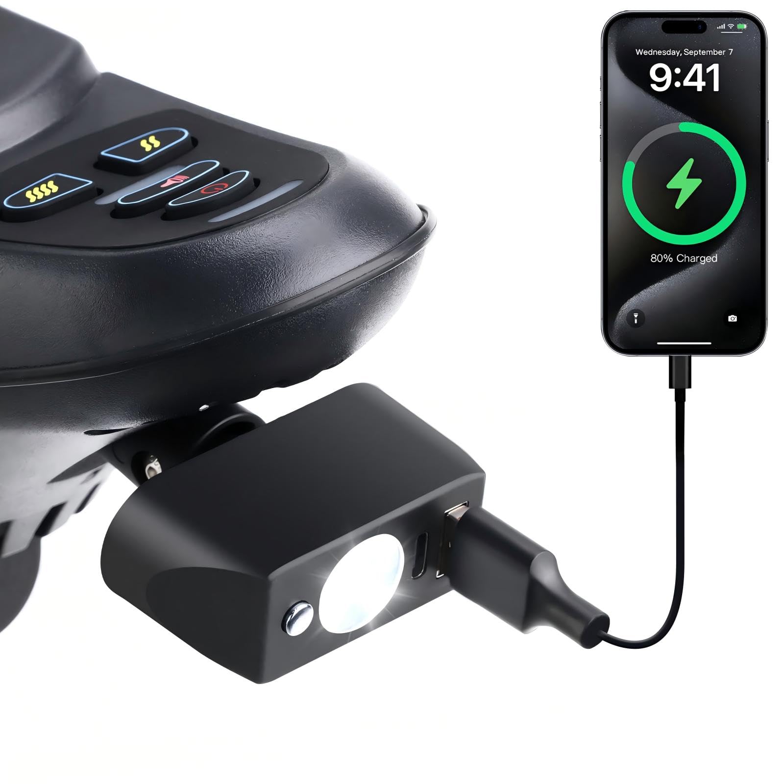 moovon Electric Wheelchair USB Charger with Bright LED Light, 3-Pin XLR Controller Adapte…