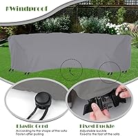 Vista 2 de Funda de sofá curvada para exteriores, funda de sofá seccional curvada para muebles de patio, protector de sofá impermeable con media luna, funda