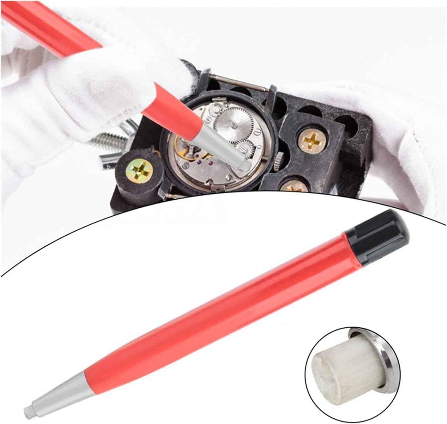 Watch Rust Removal Brush Pen Glass Fiber/Brass/Steel Clean Scratch Polishing Tool Watch Parts Repair Tool Repair Tool kit/30351