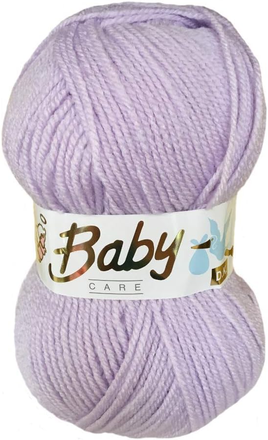 5 x 100g Woolcraft Babycare Baby Yarn, Wool, DK Double Knit (Lilac 612)
