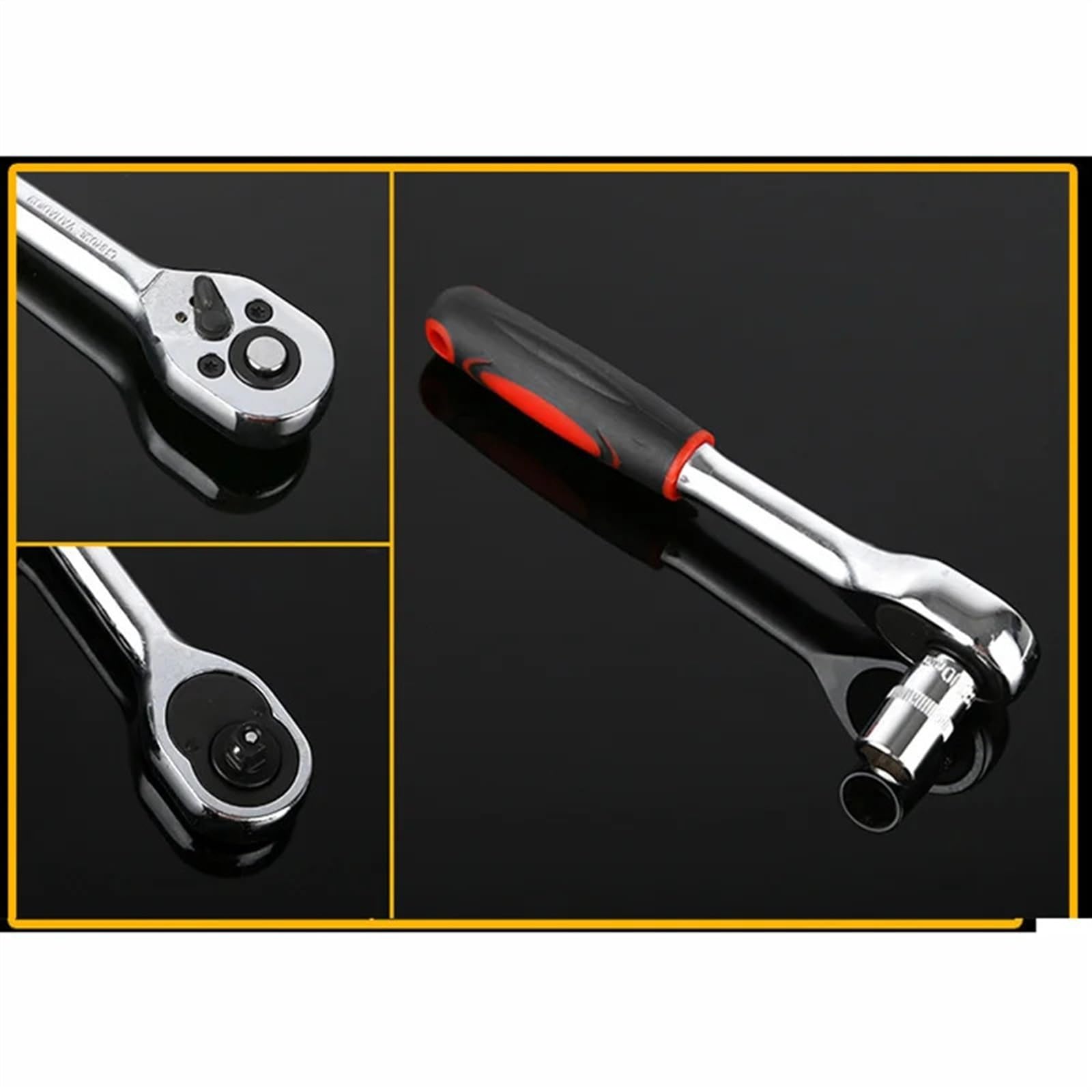 Trinquete Reversible,RáPida Llave De Carraca Llave dinamométrica de acero de 1/4 "3/8" 1/2 "Llave de trinquete automática de 24 dientes llave profesional de liberación rápida for ahorro de trabajo for