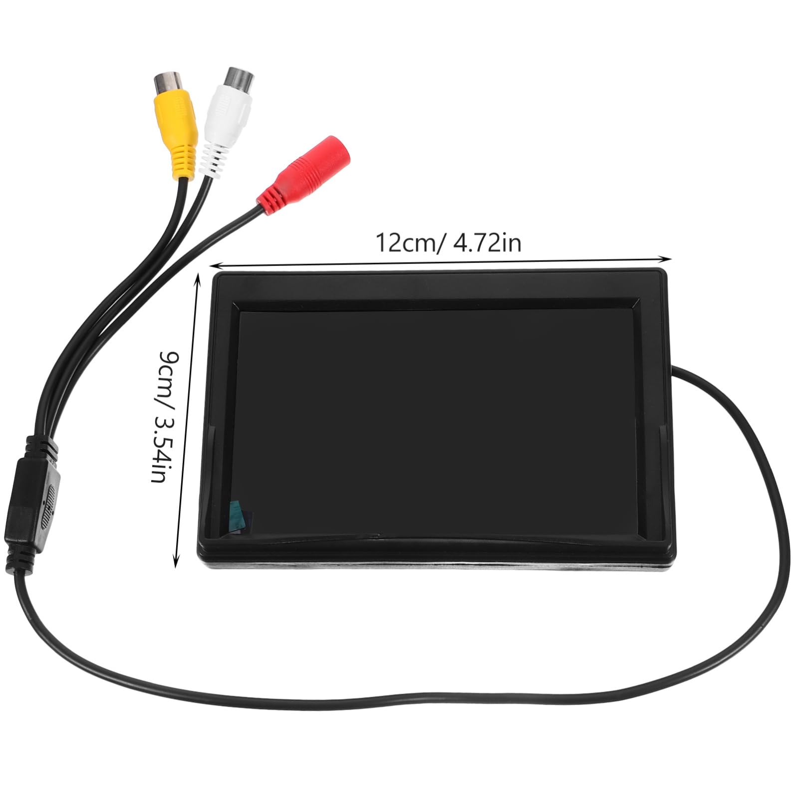 MAGICLULU Moniteur Miroir Tft LCD pour Voiture Écran Couleur avec Entrées Montage Ventouse ou Adhésif Compatible Caméra de Recul et Système de Stationnement