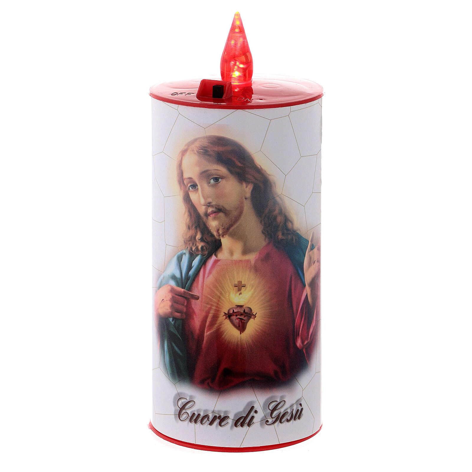 Holyart LED Votive Candle, Ecological, White with Image, Lasting 70 Days, JesusDiameter: 6 cm|Max Height: 15 cm|Height: 12.5 cm