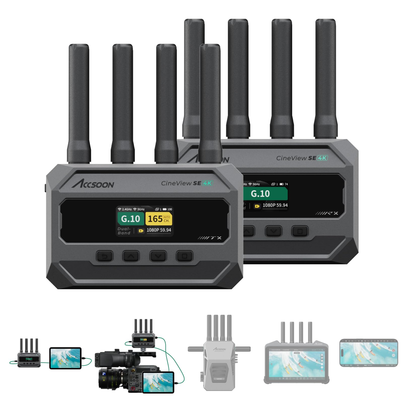 Accsoon CineView SE （SDI & HDMI） Accsoon CineView SE SDI and HDMI Wireless Transmitter, 2.4GHz+5GHz