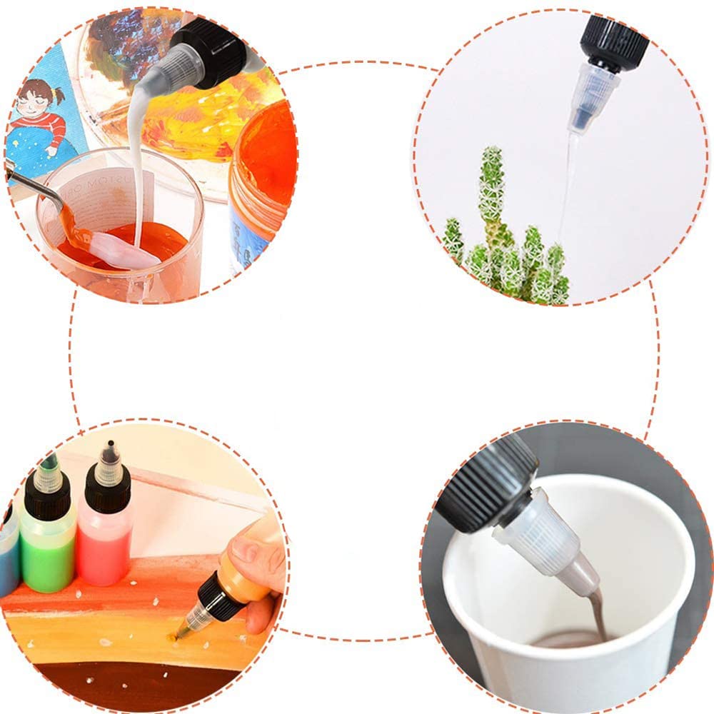 Boston - Confezione da 10 bottiglie rotonde in plastica PET con tappo a spirale, per glassa, decorazione di biscotti, salse, condimenti, 60 ml