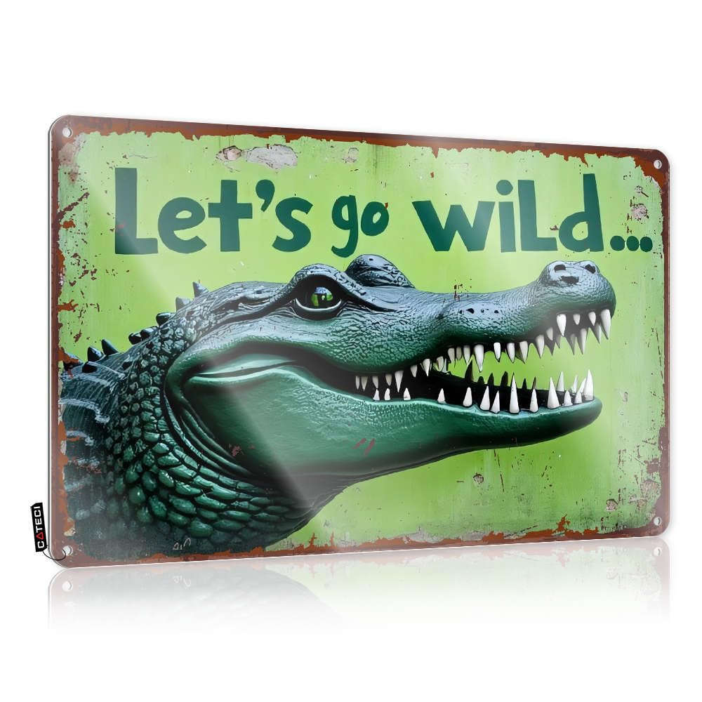 Stockholm Decor Tin Plate Sign For Construction Wall - Welcome To The Bathroom Pre-drilled & Vintage | – Signs Plaques Up”- Place” : Let's Go Wild With Excitement!(20X30CM)