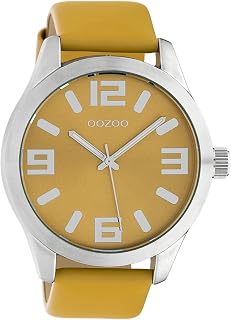 Oozoo Damenuhr mit Lederband Classic Color Line XL 47 MM