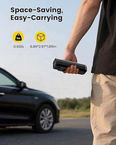 Miniatura 7 de HYVOHEX Compresor de aire portátil para inflador de neumáticos C1, negro