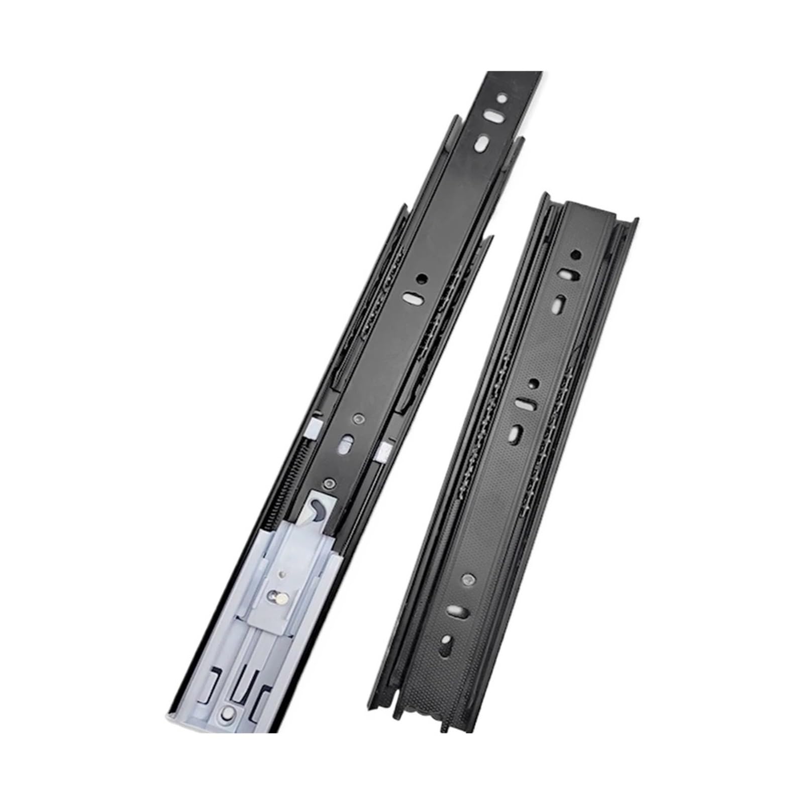 Drawer Slides，1Pair Full Extension Slides Side Mount 10-24 Inch Ball Bearing Metal Black Rails Track Guide Glides Runners Rail(Routine 12inch30cm)(Routine 18inch 45cm)