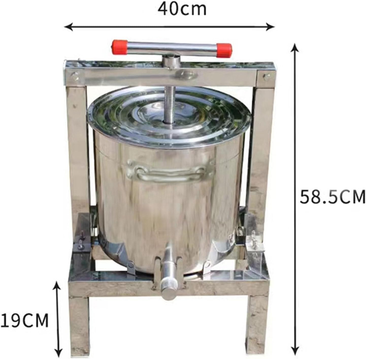 Hydropress Manuelle Obst-Weinpresse für Apfelwein und Saftherstellung, Edelstahl-Saftpresse für Äpfel, Trauben und andere Früchte, ideal für Heimbrauen