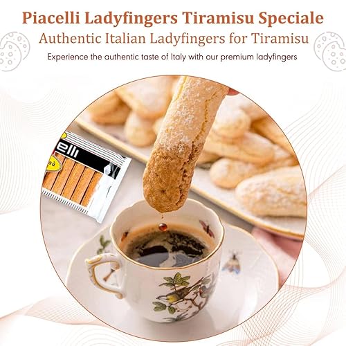 Piacelli Sovaiardi Ladyfingers horneados tradicionalmente hechos de ingredientes naturales – Dedos de esponja para tiramisú – Dedos de mariquita