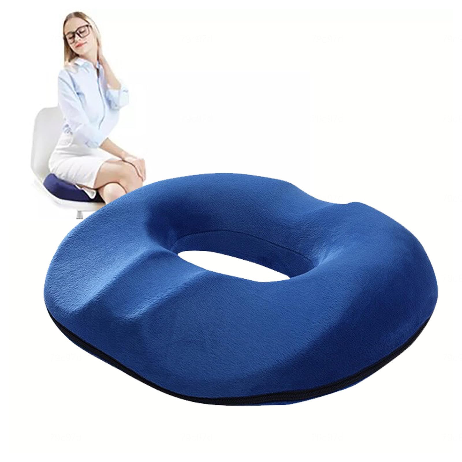 Cuscino per emorroidi, Cuscino per Sedile antidecubito in Memory Foam di Alta qualità, Lavabile, Cuscino per Sedia a rotelle per Ufficio, Auto, Sedia a rotelle, Scuola, Blu