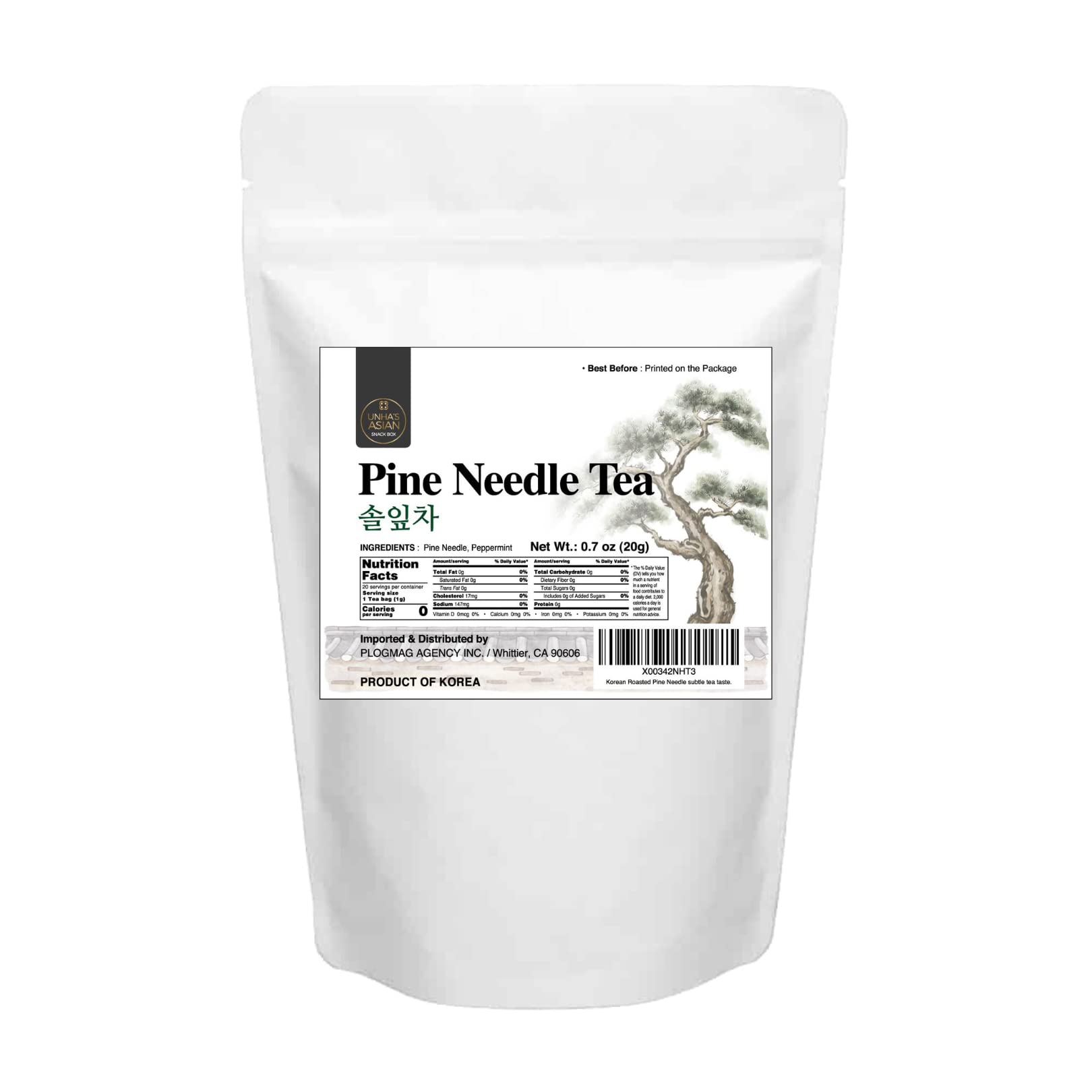 Buy Pine Needle Tea 20 Tea Bags, All natural al Tea, Product of Korea