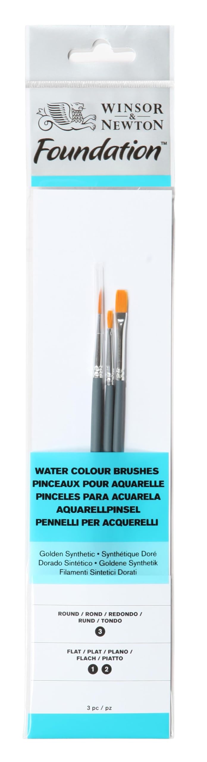 Elegant 3-Piece Synthetic Watercolor Brush Set for Hobby Artists & Beginners