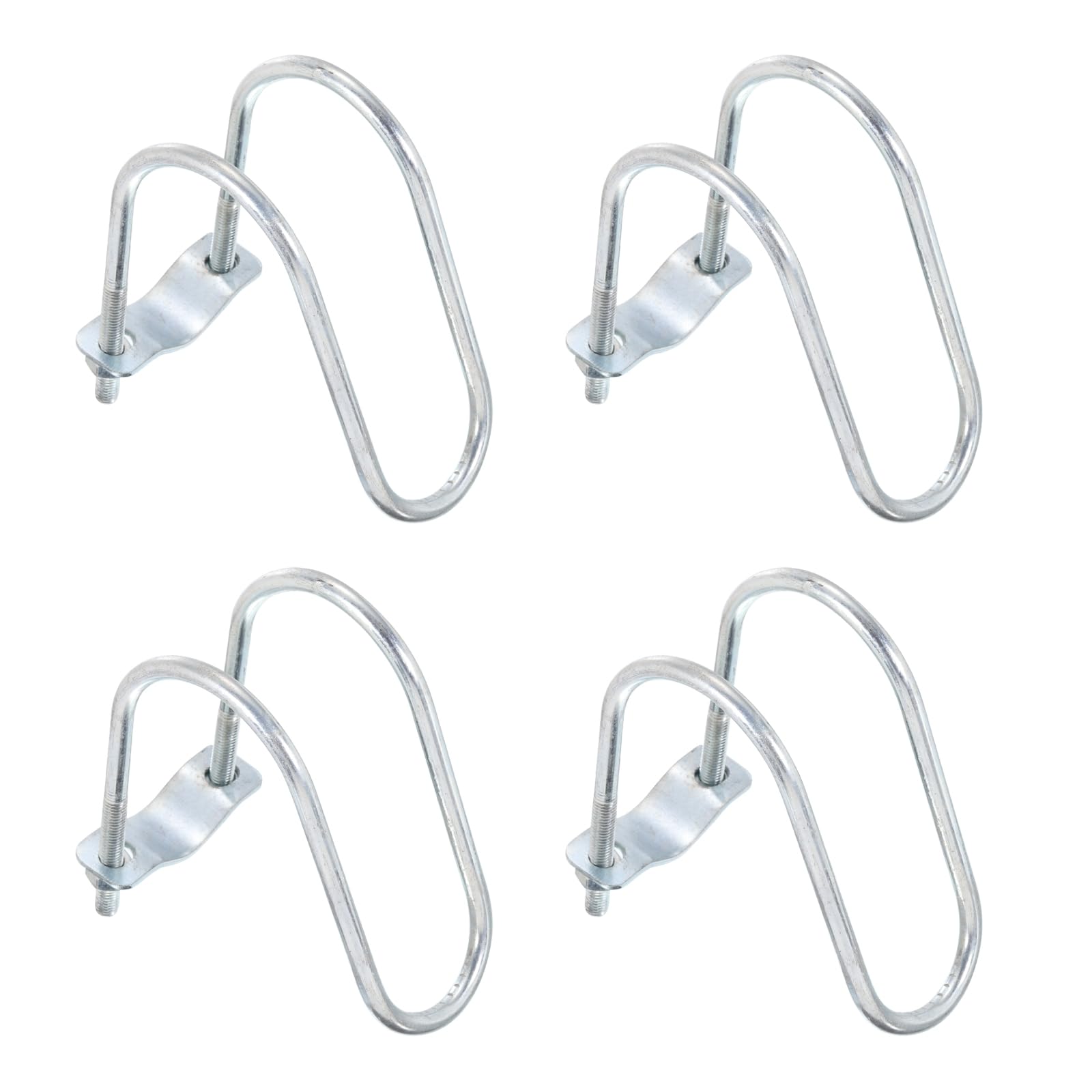 uxcell Cross-Connector Vertical Pipe Clip, 4pcs Fit 1-5/8"(42mm) to 2-3/8"(60mm) Crossover Buckle Steel Cross Pipe Clamp for Greenhouse Awning Frames