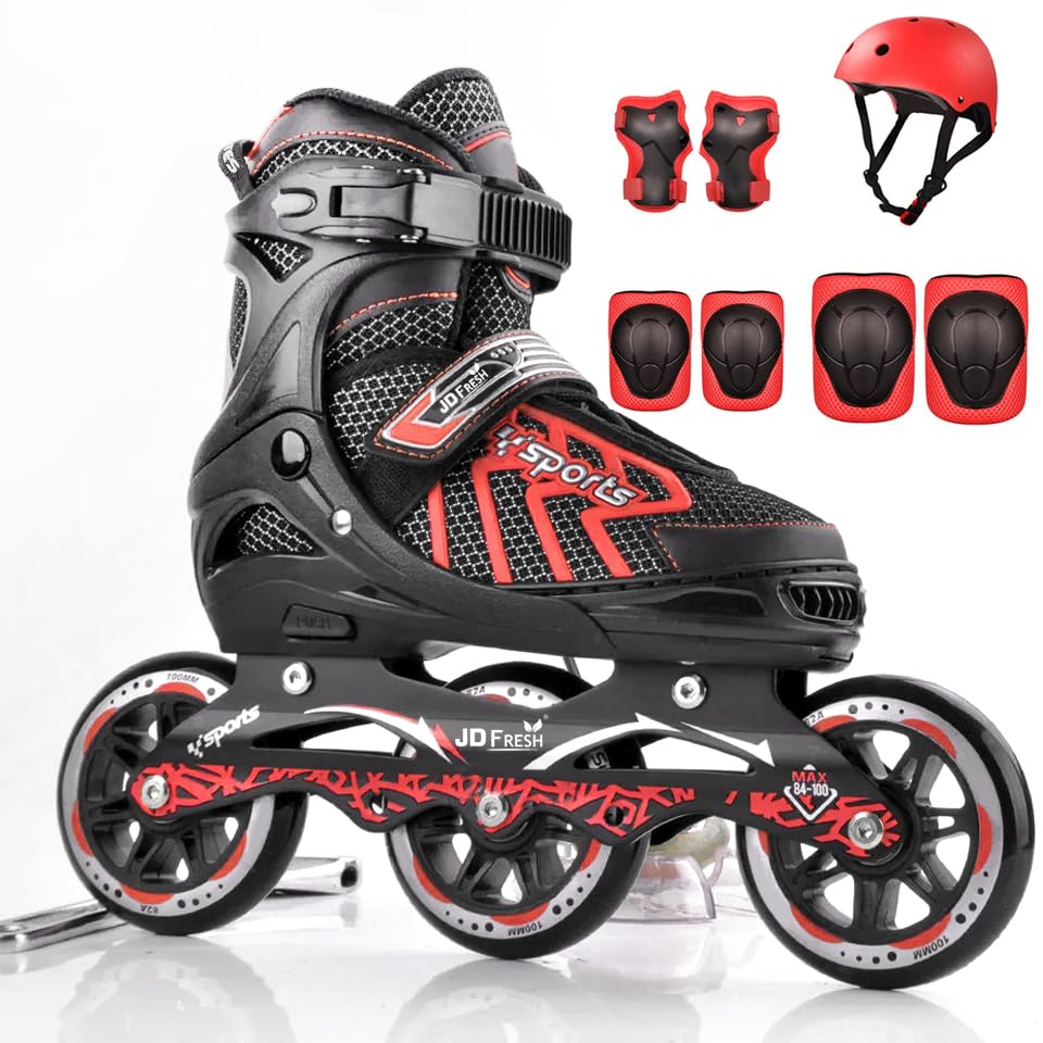 See full amazon price history chart for JD Fresh 3 Wheel Inline Skates Skating Shoes for Boys and Girls Age 10 to 14 Years Liner Roller Skates for Kids with Skating Protection Kit Set, Color red, Size Medium JD Fresh 3 Wheel Inline Skates Skating Shoes for Boys and Girls Age 10 to 14 Years Liner Roller Skates for Kids with Skating Protection Kit Set, Color red, Size Medium (B0CR7V9Y1B) Amazon Price History, Amazon Price Tracker