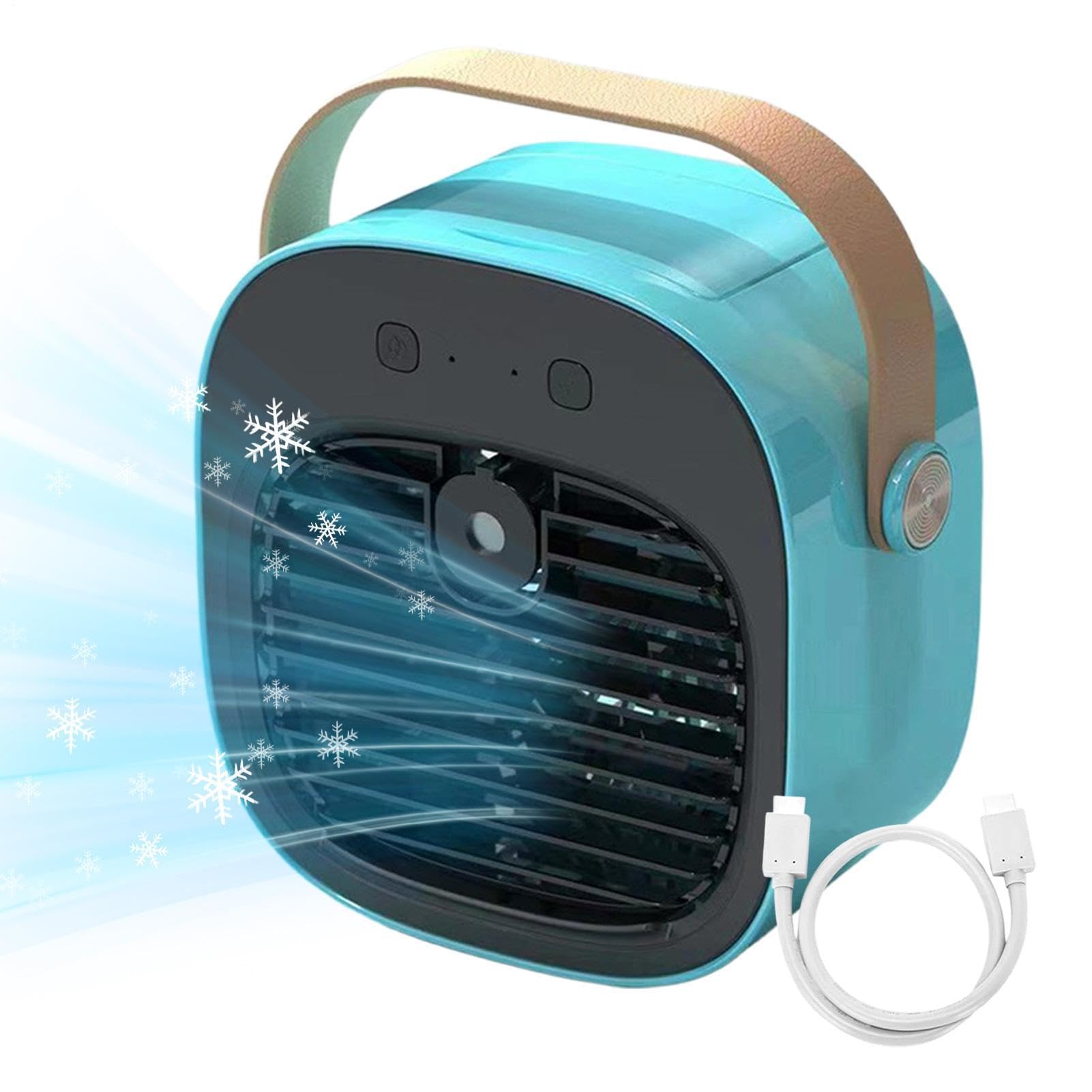 Ventilatore Scrivania Portatile 3 velocità USB ricaricabile silenzioso | Ventilatore da Tavolo con Nebulizzazione d'Acqua per piano di lavoro, camera da , comodino, ufficio domestico, viaggi,