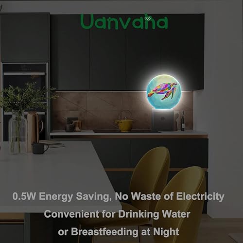 Miniatura 6 de Luz nocturna de tortuga colorida subacuática, luces de noche de océano de agua azul, enchufar a la pared, 0.5 W, luces LED de encendidoapagado