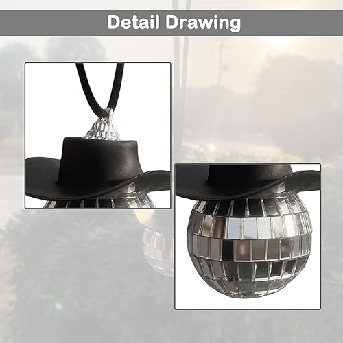 Miniatura 3 de Accesorio de bola de discoteca para automóvil, adorno de espejo de automóvil, bola de discoteca para automóvil, bola de discoteca para espejo