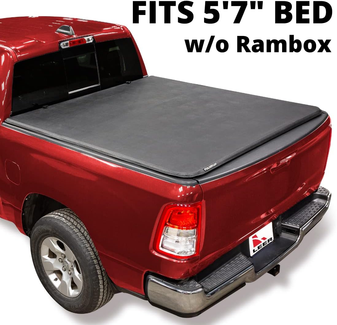 LEER FOLDITUP Soft Folding Tonneau Cover, Fits 2019-2026 Ram with 5'7" Truck Bed
