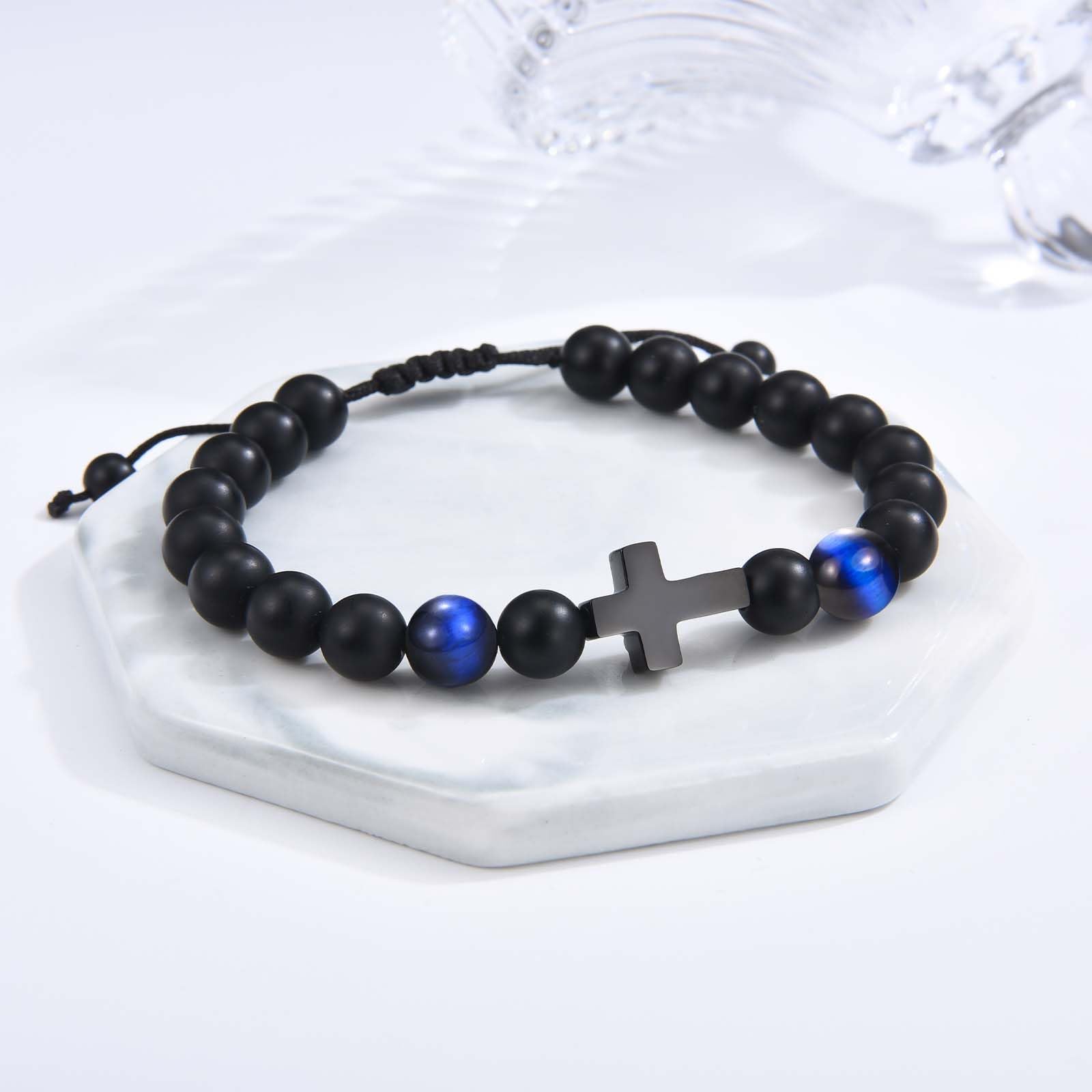 Cross Bracelet for Boys Men, Easter Basket Stuffers Baptism Confirmation First Communion Christian Religious Birthday Christmas Valentines Fathers Day Stocking Stuffers Gifts for Boys Kids Teens Men