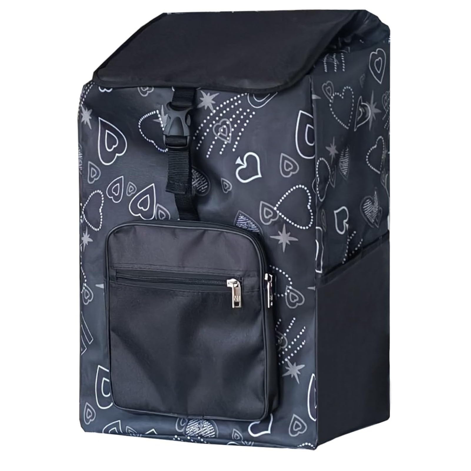 QICBYING Replacement Bag For Grocery Cart/Shopping Cart - 47L Waterproof Trolley Bags, Shopping Trolley Replacement Bag With Side Pockets, For Aluminium Alloy Frame(A)