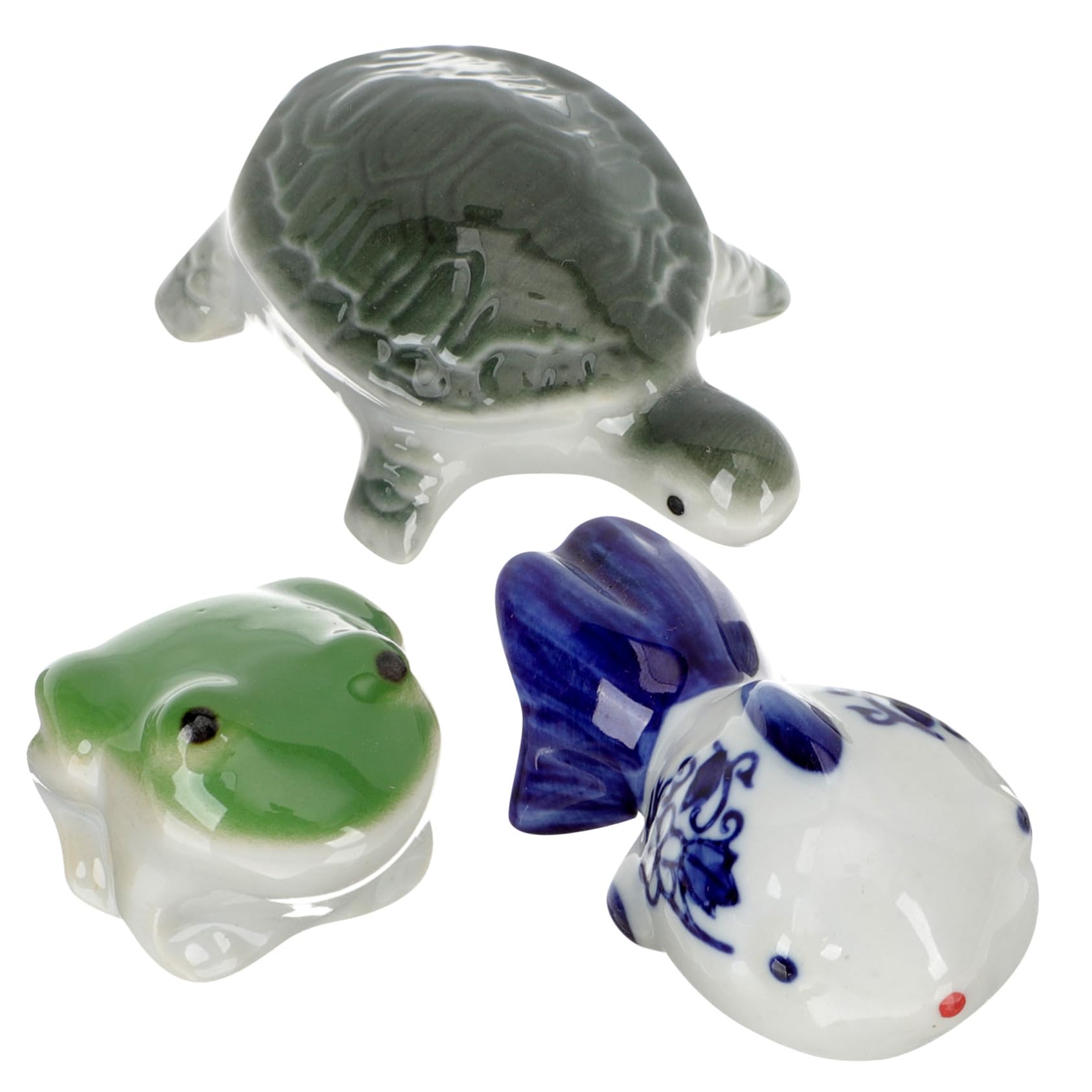BESPORTBLE 15stücke Keramische Tierfiguren Für Aquarien Schwimmende Dekorationen Porzellan Für Fische Schildkröten Und Frösche Aquarienaccessoires Verschönerung Ihres Fischbeckens