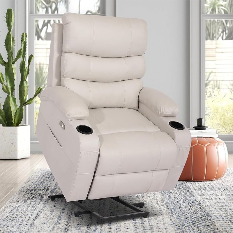 Sillón con elevador eléctrico reclinable color único miniatura 1