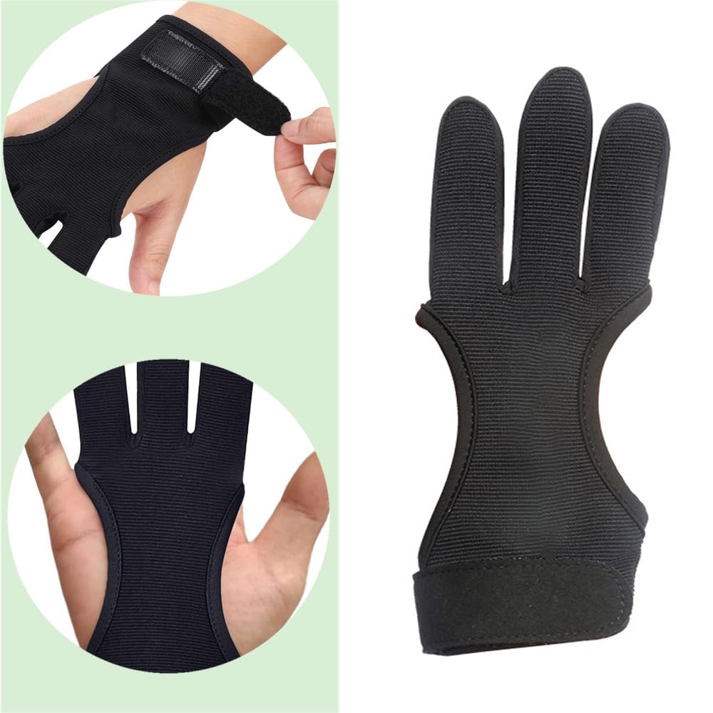Guanti Per Tiro Con L'Arco In Pelle Con Protezione 2 Dita – Per Mano Sinistra, Adulti E Ragazzi