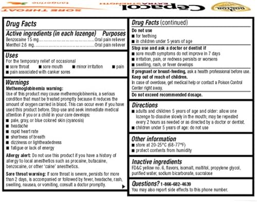 Miniatura 3 de Cepacol Pastillas para garganta de máxima resistencia, limón miel, 16 unidades (paquete de 24)