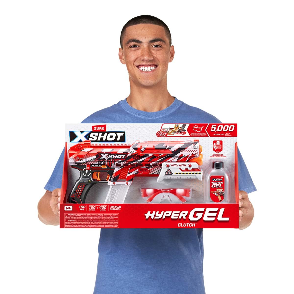 Amazon.com: ZURU X-Shot Hyper Gel Clutch Blaster(5,000) for Age 14