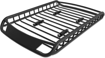 Toolsisland Roof Rack Aluminum Roof Carrier Cargo Rack Roof Basket Black One-Piece No Assembly Required Universal Length 110 Width 90 13.5cm R04