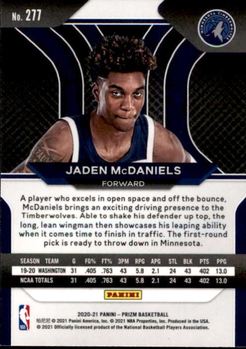 Amazon.com: 2020-21 Panini Prizm #277 Jaden McDaniels RC