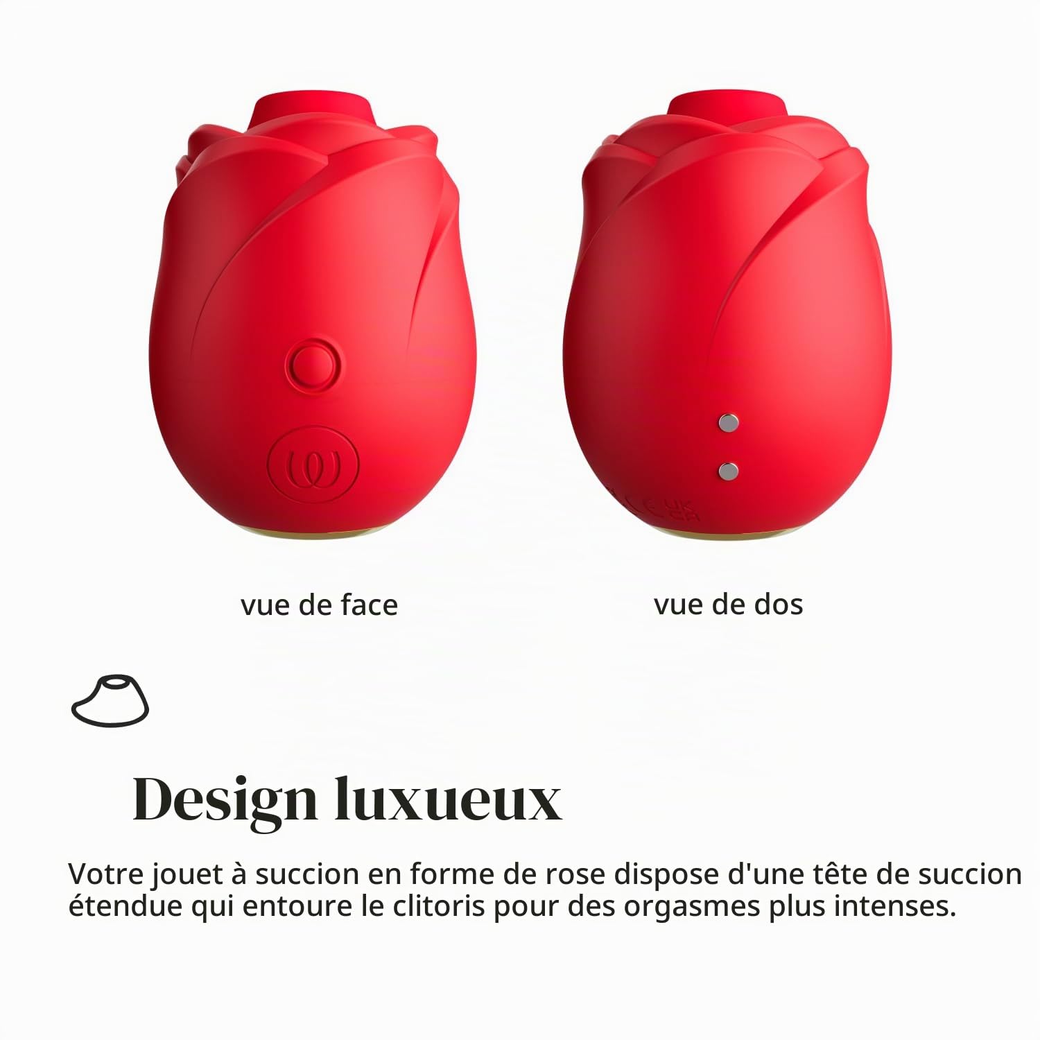 Womanizer Rose Stimulateur clitoridien Vibromasseur ondes pulsées Sextoy | Technologie Pleasure Air, 6 niveaux d’intensité, étanche, moteur puissant, design original