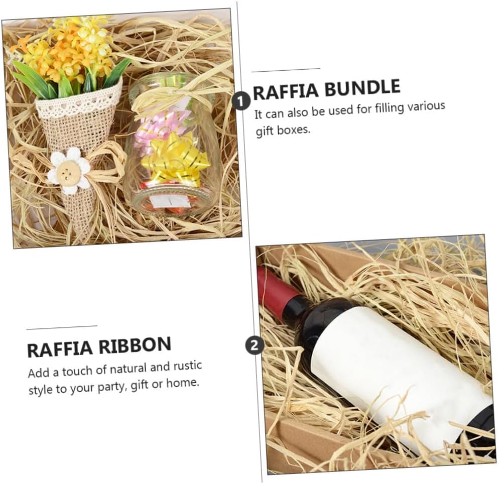 NUOBESTY 4pcs Natural Raffia Ribbon Bundle 50g Each Craft Wrapping Ribbon for DIY Packaging and Crafts Eco-Friendly Raffia Grass String for Handmade Decorations and Wrapping image 4