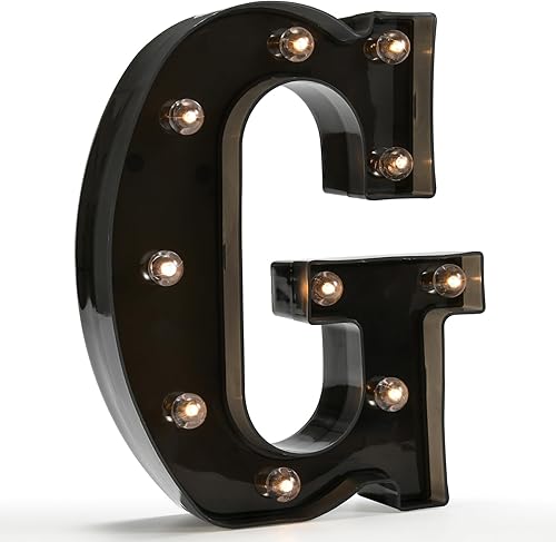 Oycbuzo - Letras con iluminación Led, letras del alfabeto, color negro, para decoración de bares, festivales, cumpleaños, bodas