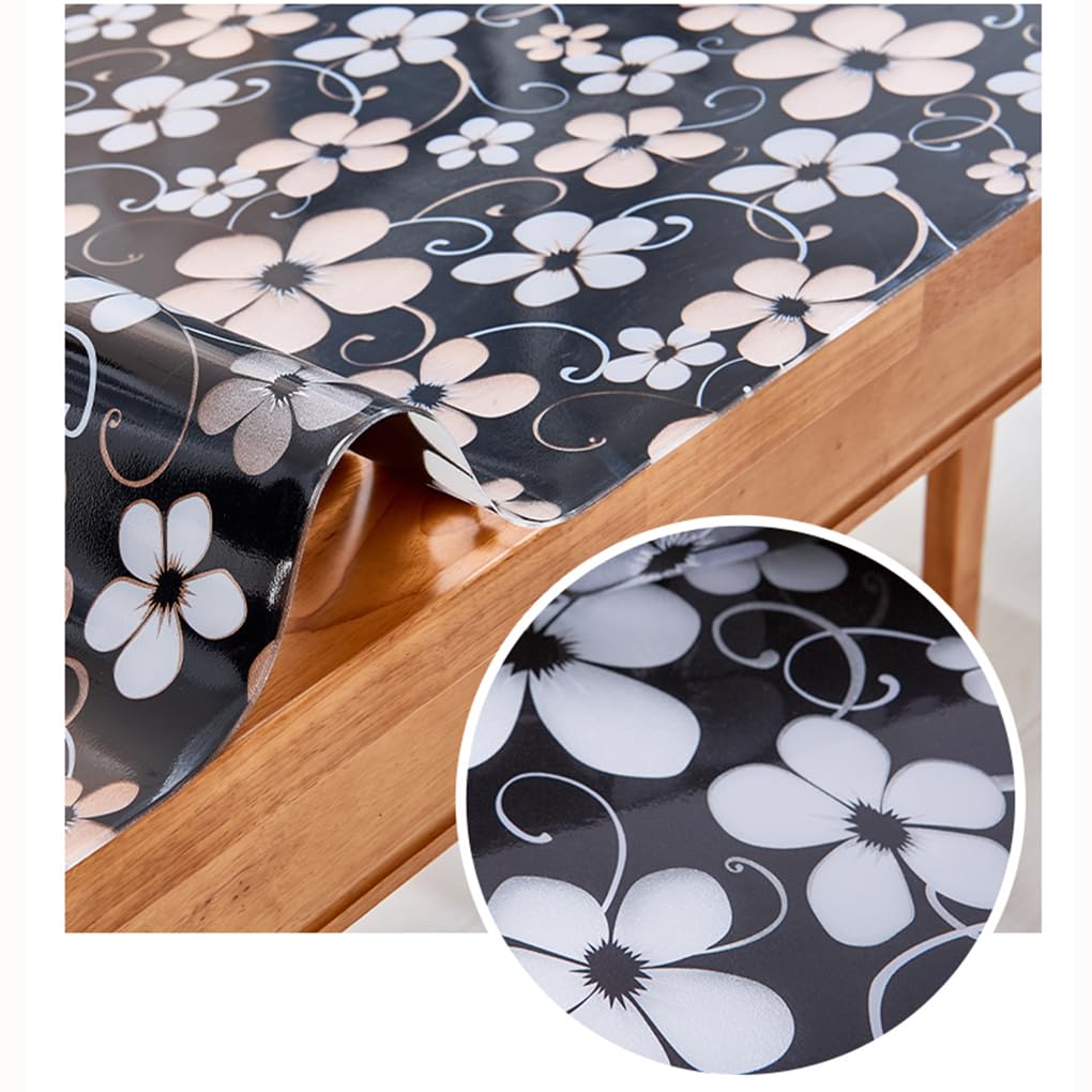 Protezione per Tavolo Plastificata Rettangolare PVC,Tovaglia trasparente Lavabili,Copri Tavolo Impermeabile,Copertura Scrivania Resistente Calore,Pellicola Antimacchia Per Cucina (2mm,90x240cm