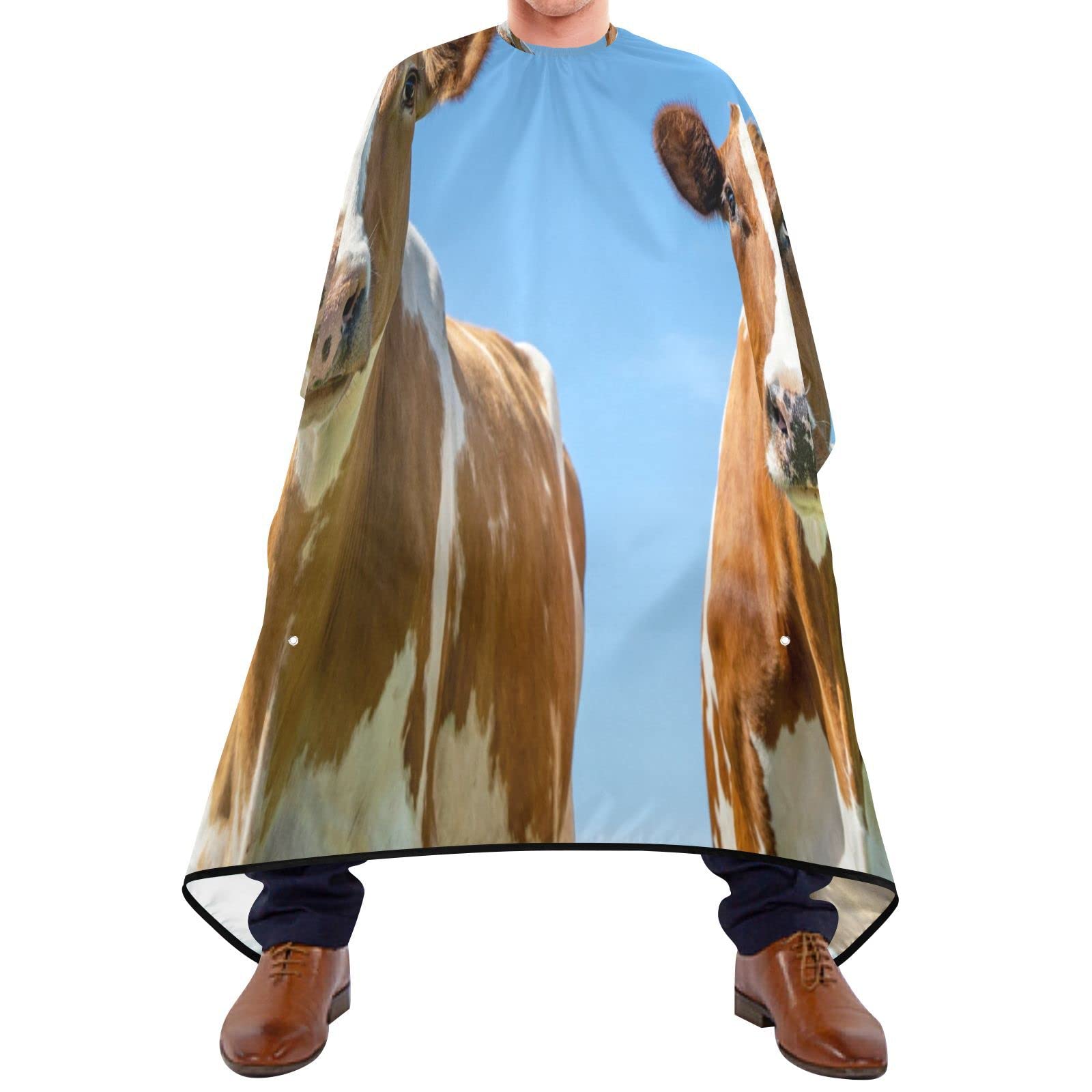 Capa De Peluquería Profesional 140x168cm, Vacas Del Cielo Azul Bata Para Barberías Impermeable Personalizada Capa De Barbero Profesional, Para El Cabello, Mujeres