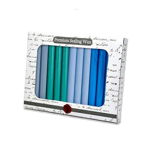 Pistola de pegamento de alta calidad Caribbean Blue para sellos, cartas, invitaciones de boda, paquete de 12