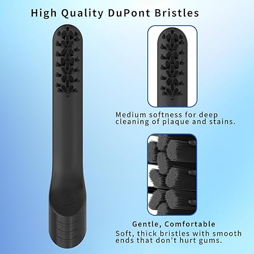 Miniatura 3 de Cabezales de repuesto para cepillo de dientes eléctrico Quip para adultos, paquete de 6 cabezales de repuesto, cerdas suaves, color negro