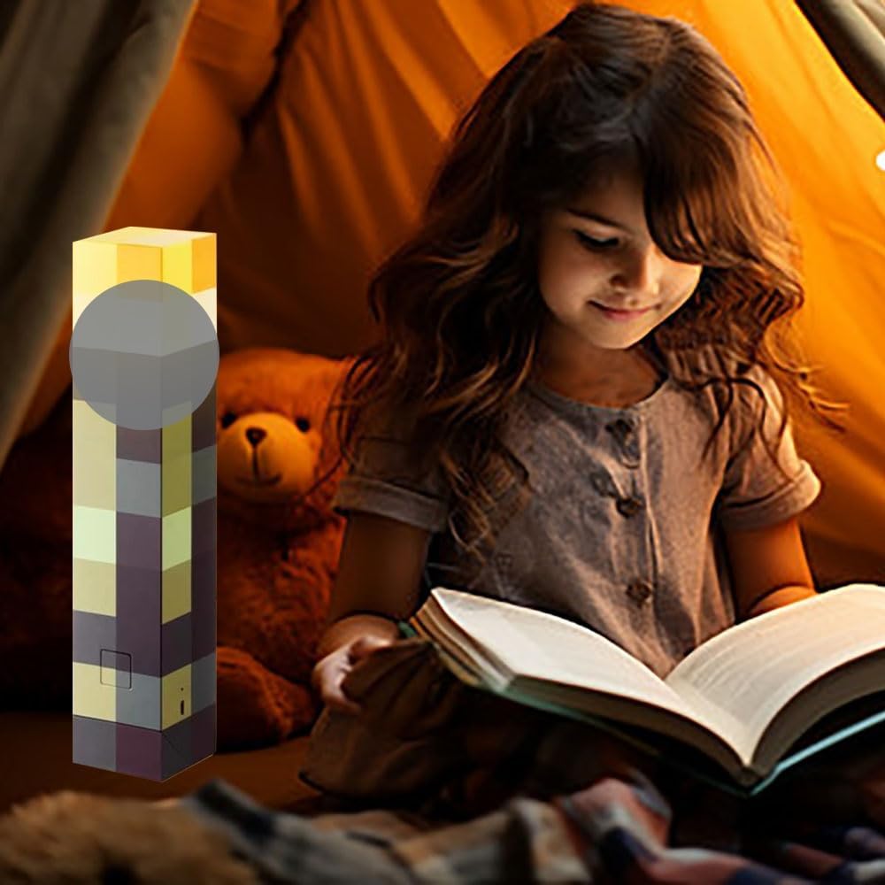 Torch Light Wall Mounted, USB Rechargeable Light-up Torch Lamp with Wall Mount & Hand Held for Boys Bedroom Decoration - Yellow Color Lamp