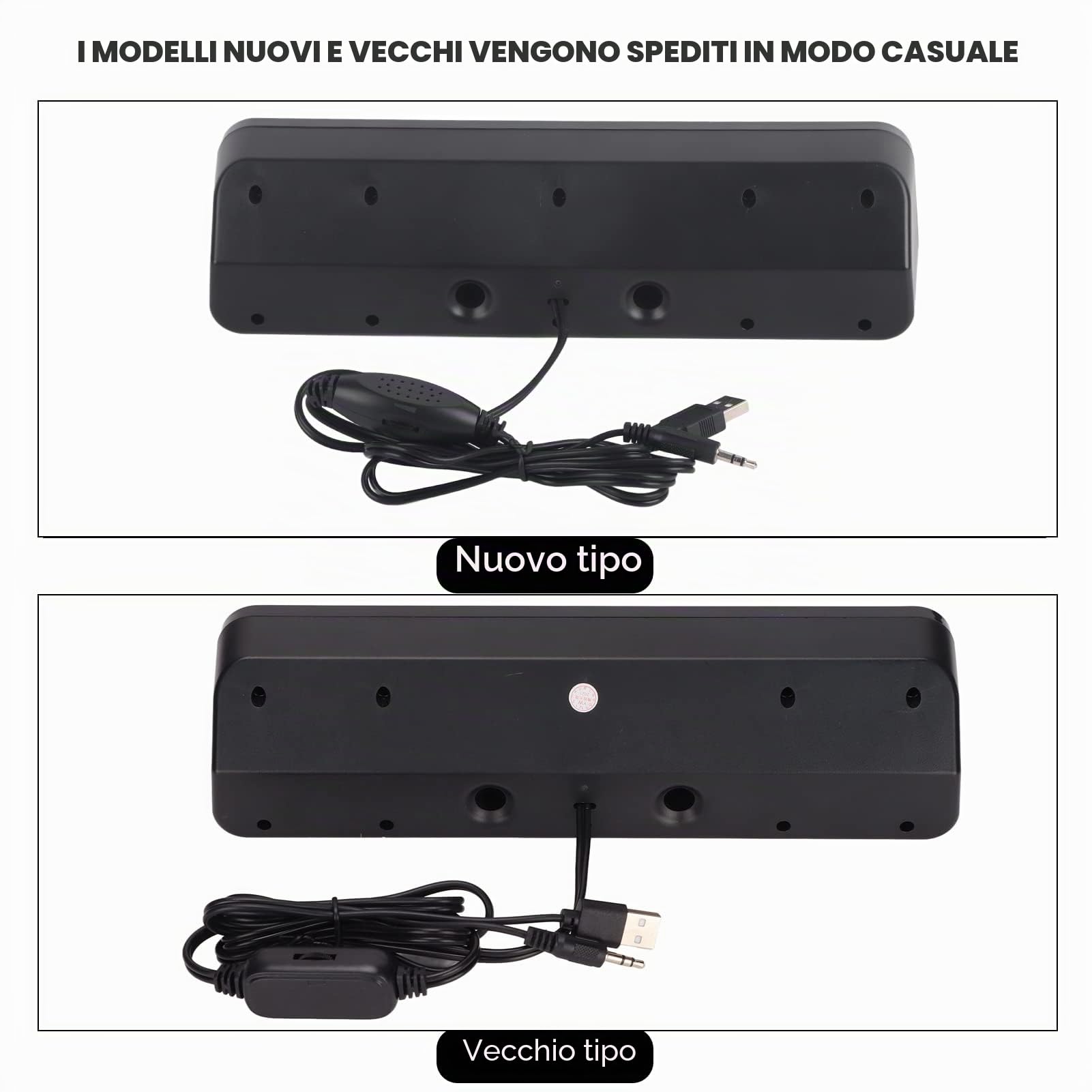 Soundbar per TV, Altoparlante Cablato Portatile Subwoofer Stereo HiFi Altoparlante Lungo da Tavolo Alimentato Tramite USB Spina da 3,5 Mm Altoparlante Cablato per Tablet